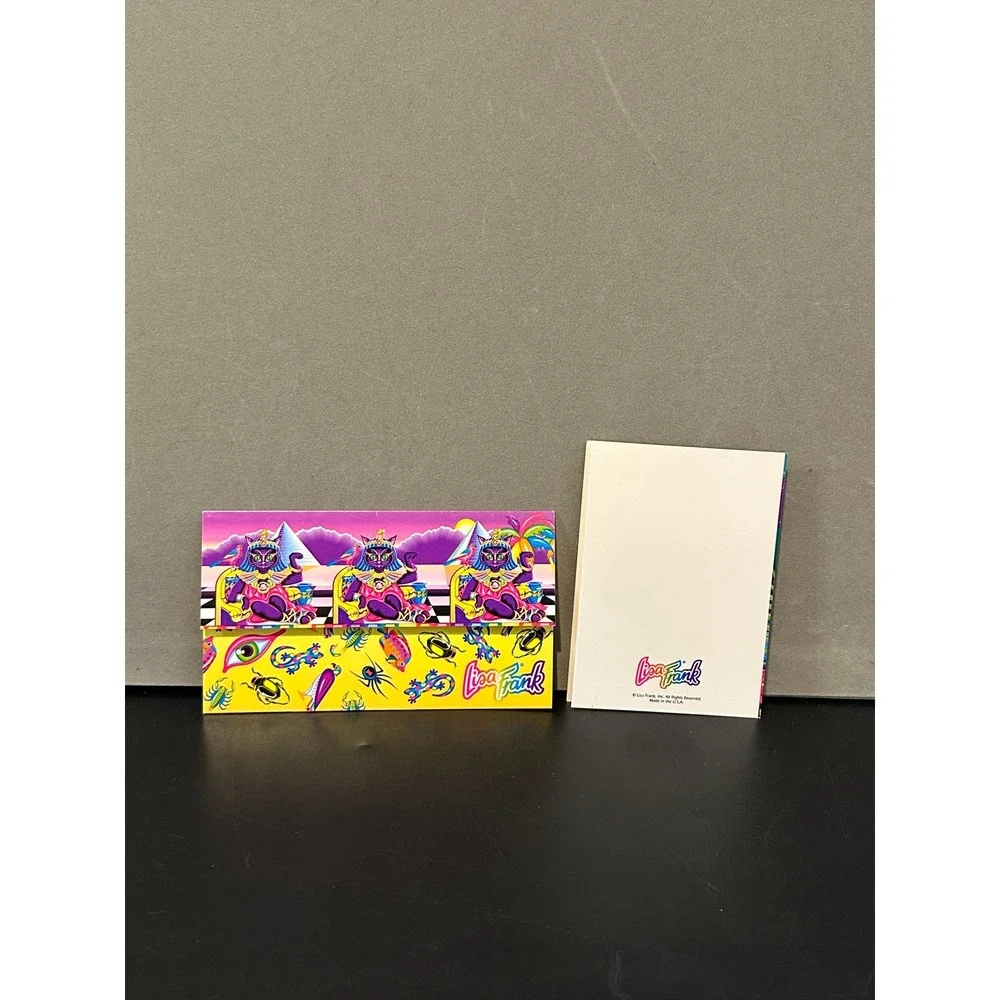 Vintage Lisa Frank Stationery Set Egyptian Cat Envelope and Lion Note Card 90s‎